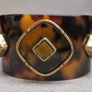 Chico's Sienna Cuff Bracelet NEW  Tortoise Shell Diamond Accent